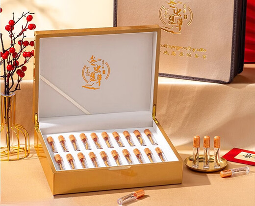 Boshanfu Cordyceps sinensis high-end gift box genuine Cordyceps nourishing health festival gifts to parents and leaders nourishing nutritional supplements 4 sticks/g 30 sticks [Gift recommendation] Rust red gift box