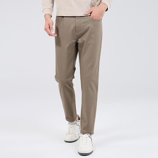 Dancing with the wolf [heavy cotton ammonia] Autumn and winter skin-friendly and warm commuting versatile stretch men's casual trousers 701 khaki 31