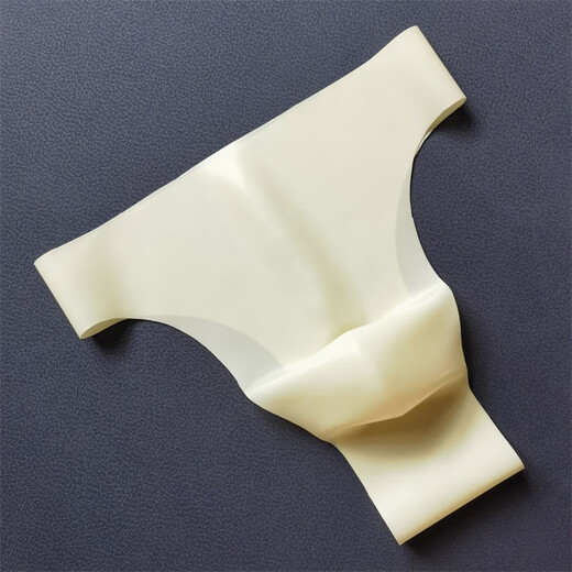 Men's thong T-pants rubber seamless splicing concave and convex sexy one-piece latex underwear red, yellow, green, pink, transparent, red, waist 65-75 cm