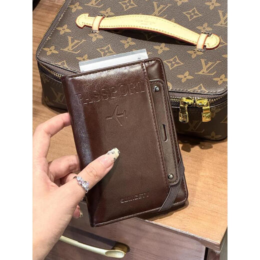 何佳功护照夹照保护套护照收纳包卡包证件收纳包护照包旅行机票夹 浅棕色【RFID防盗刷】 XXS