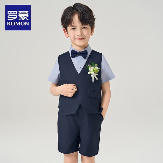 Romon Kinderkleider Boy Abschlussanzug Britische Geburtstagsfeieranzug Flower Boy Performance Anzug 150