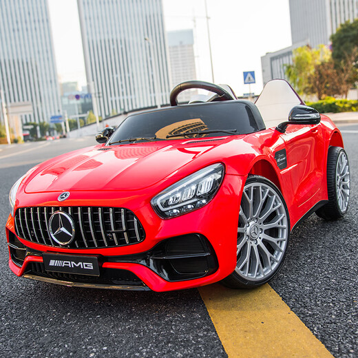 Haohazhi children's electric car four-wheel remote control car can seat two people for boys and girls baby toy car upgraded to high-power electric dual drive red + 12V Tianneng battery + hard seat + full function