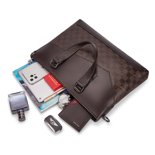 Emperor Paul (WILLIAMPOLO) briefcase for men's business bag genuine leather top cowhide men's handbag men's bag computer bag birthday gift for boyfriend 213123-Black [top cowhide]