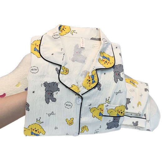Lexi Beiluo Frühling und Herbst Dünne Wolke Baumwolle süßer Pyjama langärmelte Heimkleidung 826#Love Bow 180 xl