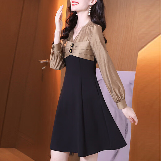FHHUABD French Hepburn style little black dress spring 2025 new high-end lady style banquet dress holiday dress black 3937 slim version L 105-115Jin Jin equals 0.5 kg