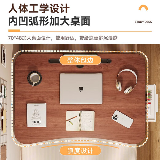 Small craftsman folding bed small table dormitory student study writing computer table bay window lazy desk walnut plane 70