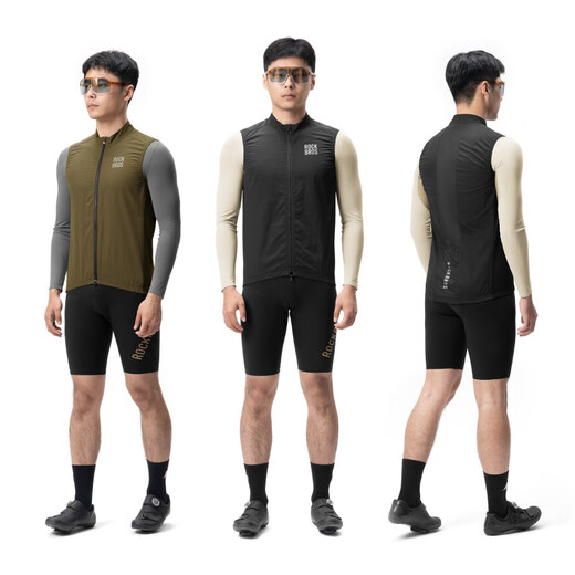 ROCKBROS Windproof Vest Cycling Clothing Road Cycling Windbreaker Vest Sleeveless Top Men and Women Spring and Summer Black M