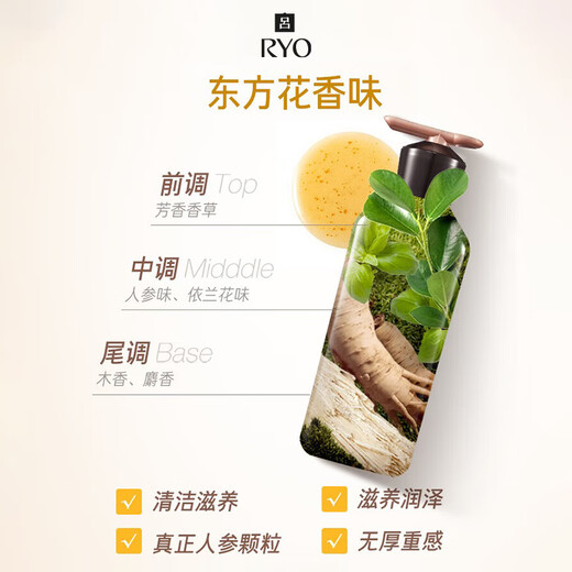 
Ryo Black Lu She Scalp Shampoo and Conditioner Nutrition Set Wash 400ml*2+Care 400ml
