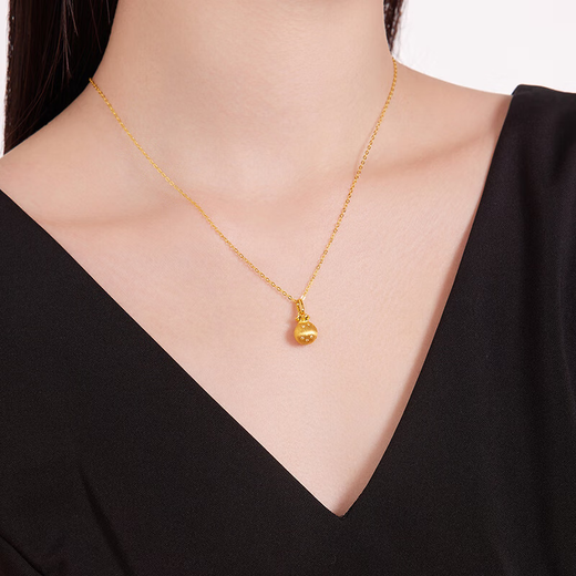 Shien Velvet Blessing Bag Necklace K Gold Pendant Velvet Craft Bag Blessing Necklace Chinese Style Gift for Girlfriend 18K Gold Velvet Blessing Bag - Chain Not Included