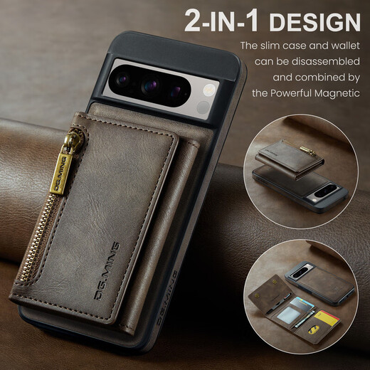 Convient pour Google Google Pixel8 Portefeuille Magnétique Case de téléphone Pixel8pro Anti-Fall Couvercle complet Case de protection M5 Série [Black] Google Pixel8