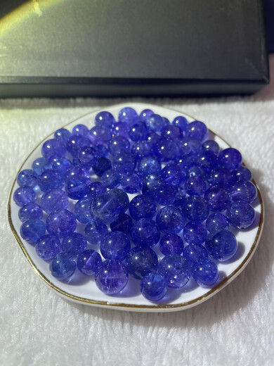 Shaoyu natural tanzanite loose beads spacer beads accessories Wenwan Duobao bracelets for men and women diy jewelry accessories beaded gifts 8mm single