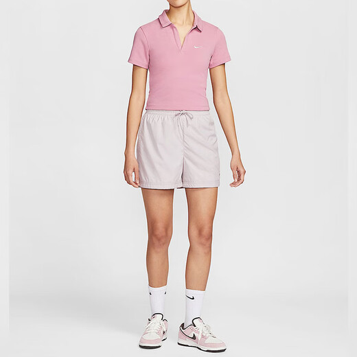Nike (Nike) Kurzärärmelte Polo-Shirt Frauen Sommer Sportbekleidung Revers Short Casual Kurzärmelte T-Shirt halbärmeliges Hemd Top DV7885-699 Pink L