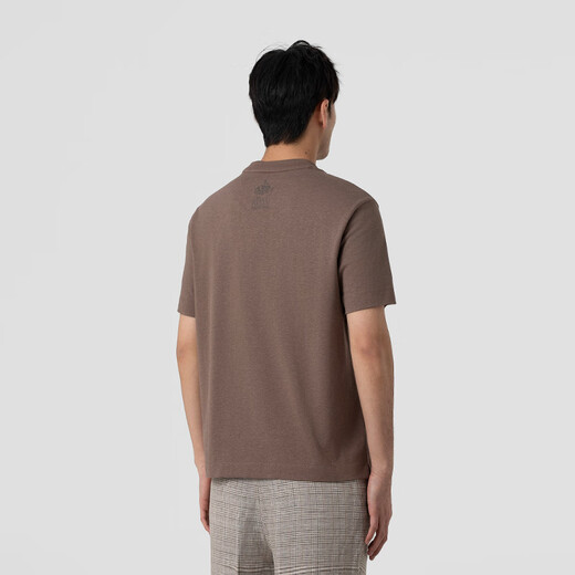 威可多 VICUTU男士短袖T恤夏季新款舒适时尚基础款休闲半袖VRW25264691 咖啡色 L