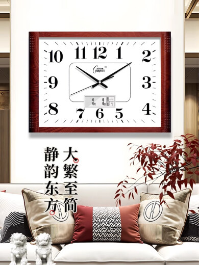 Combasi -Wohnzimmer Wanduhr Stille Schlafzimmer Büro Hanging Tisch Einfacher Kalender Uhr Haushaltsquarzuhr Perpetual Kalender Kalender Stil