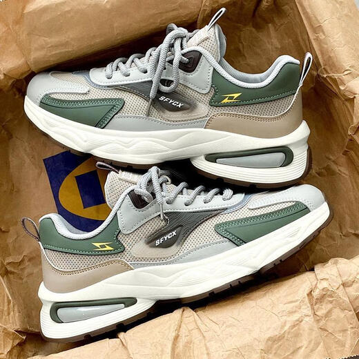 
Grooming cherry blossom Qingdao Fukelai men's sports shoes Forrest Gump men's shoes summer breathable teenager mesh sports and leisure running CF9925 beige 39