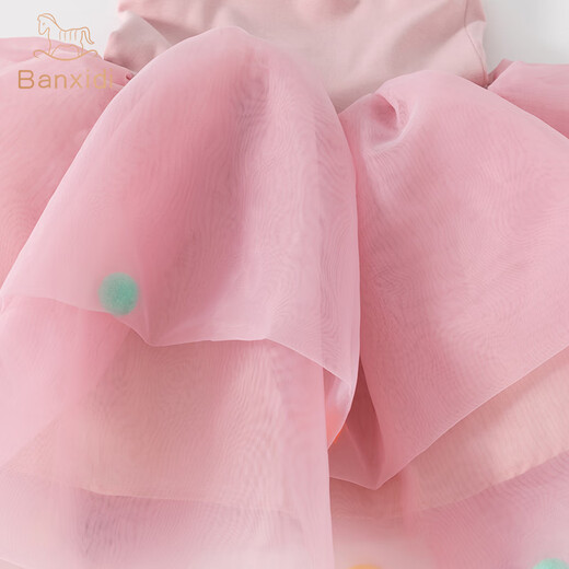 
Banxidi girls summer dress 2025 new fashionable children's princess skirt one year old baby dress puffy tulle skirt summer