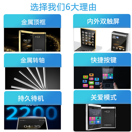 Guardian Bao W2020 Dual Screen Full Network 4G Smart Business Flip Mobile Phone Elderly Mobile WeChat Tik Tok Elderly Phone Big Sound Mobile China Unicom Telecom Golden