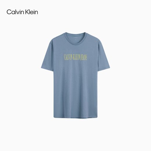 Calvin KleinJeans25春夏新款男士休闲潮流ck字母印花净色纯棉短袖T恤4RB854G