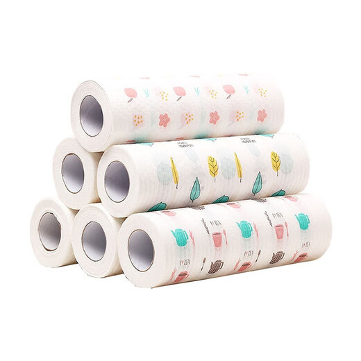 Lazy rag, wet and dry kitchen paper, special paper towel to absorb water and oil, cleaning supplies 70 pieces * 2 rolls