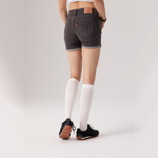 Levi's Levi's women's slim straight simple American retro fashion casual smoke gray denim shorts smoke gray 28