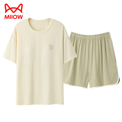 Catman (MiiOW) summer ice silk couple pajamas for women with breast pads for men large size home clothing set NS15806 women 15606 men main picture M women's style: