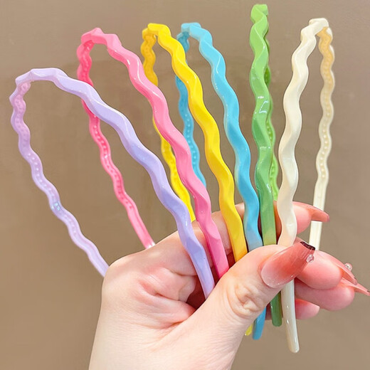 2025 Japanese and Korean Internet celebrity candy-colored thin wavy headband girl's heart headband girl does not hurt hair pressure hair headband milky white
