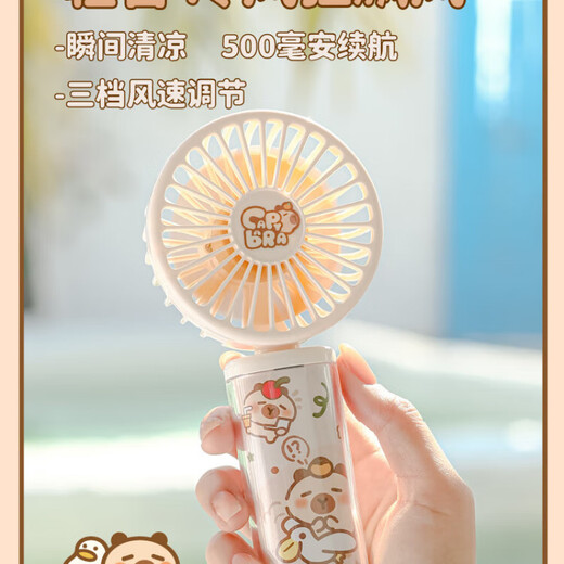 IZW2025 cute Kapibala fan with high appearance and convenient handheld outdoor mini USB charging small fan 9221K See details