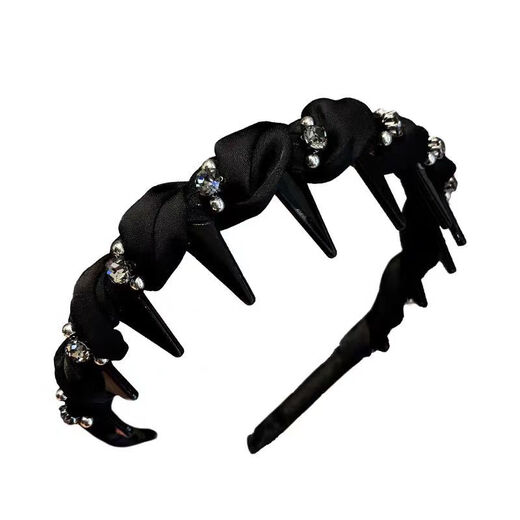 Gu Nai 2025 new style rhinestone wrapped hair hoop high skull tooth comb anti-slip simple outing versatile face wash hairpin women's hair accessories