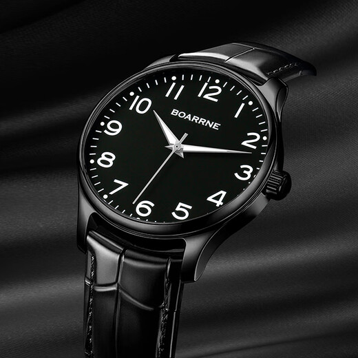 
Boarne (BOARRNE) special mechanical watch for junior high school entrance examination college entrance examination male and female junior high school students high school students winding sliding pointer pure mechanical watch 902G-black disc black belt-men's watch
