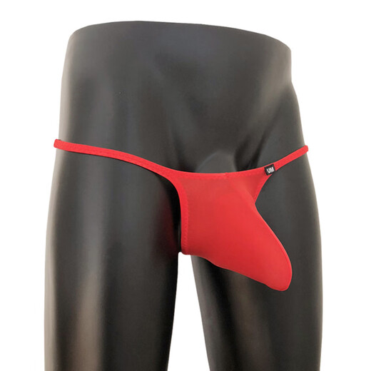 BUFFNY large bag sexy thong men's solid color men's ice silk translucent underwear black 2XL 2 feet 7-2 feet 9