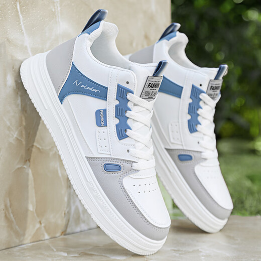 AJOM light luxury men's shoes, new fashion board shoes, men's summer trendy casual shoes, men's Air Force No. 1 aj comfortable white shoes, 9910 white gray 42