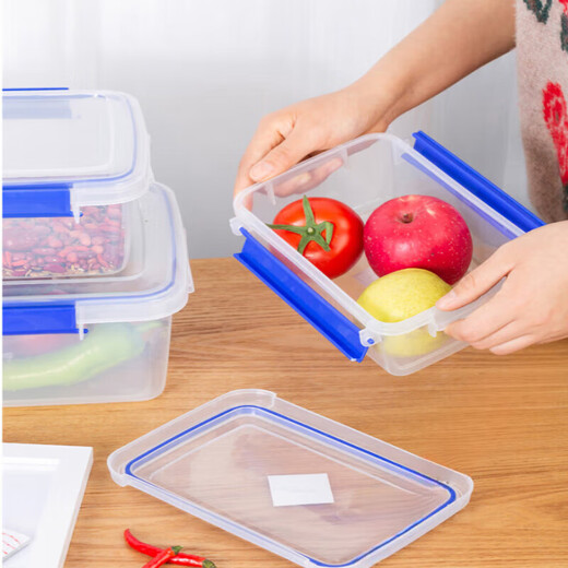 
Wild pigeon large fresh-keeping box with lid hotel kitchen frozen food storage box transparent fresh-keeping box rectangular plastic box heightened 9928 (30 liters) [press cover type]