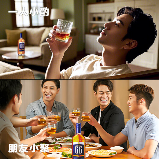 百利得66单一调和威士忌 洋酒 续杯狂饮 男生礼物 500ml*1瓶