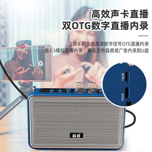 Lanyin Q12 electric blowpipe saxophone special speaker guitar playing and singing live broadcast internal recording instrument outdoor portable Bluetooth speaker Q12-China Red full set of accessories + storage bag