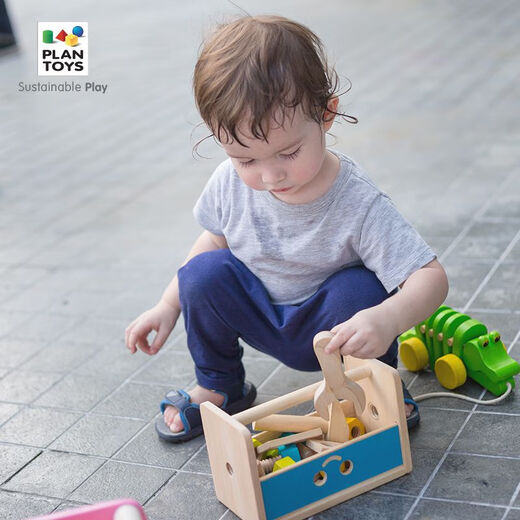 PlanToys儿童修理工具箱套装螺母组合拼装玩具动手男孩5540 机器人工具箱
