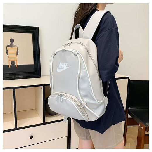 Sports three-painted black leather film shoulder new one-shoulder crossbody bag ins, high school men and women backpack large capacity D698 black