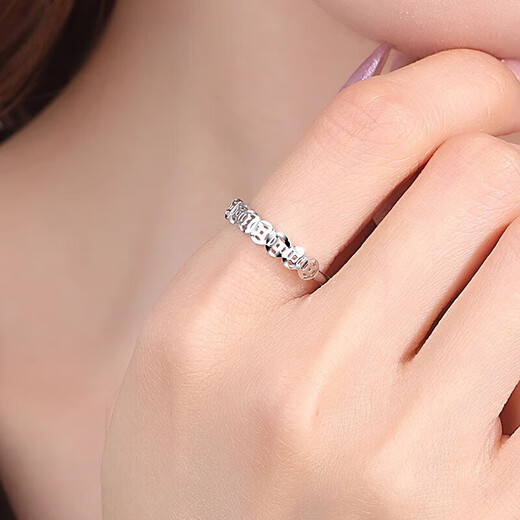 Pavilion Platinum Platinum PT950 Copper Money Gold Coin Ring for Men and Women, Live Rich Ring, Versatile Ring, Transfer Ring, Live Mouth, Weight Approximately 2.7-2.75 Grams, Platinum Gold Coin