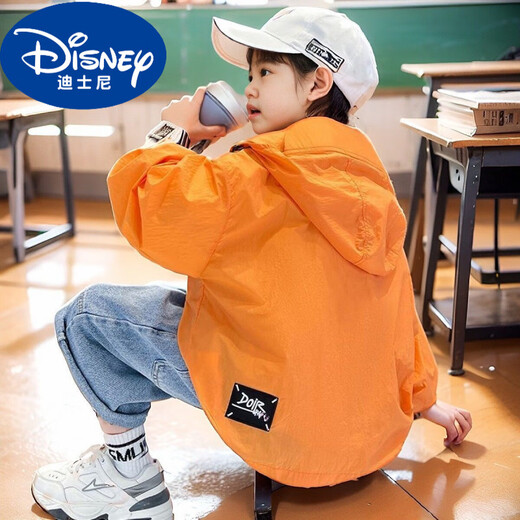 Disney Boys Summer Sun Protection Clothing 2025 New Medium and Large Children's Summer Sun Protection Clothing Jacket Breathable Thin Top Trendy Gray 170
