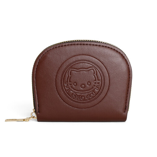 Jiuyijia süße Katzenkartenbeutel Neue Visitenkarte Clip Cartoon Reißverschluss Clutch Damen -ID -Tasche Mode Münzbrieftasche Bank Cat Cat Card Card Bag [1038 Brown 18 Kartensteckplätze]