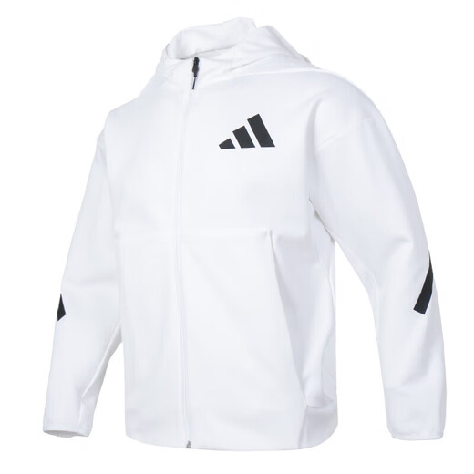 
Adidas men's and women's sportswear suits Spring new couple's casual and fashionable hooded jacket jacket top White shaped jacket/men's style/single-piece XS