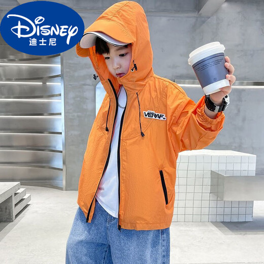 Disney Boys Summer Sun Protection Clothing 2025 New Medium and Large Children's Summer Sun Protection Clothing Jacket Breathable Thin Top Trendy Gray 170