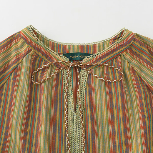 Wancaoyi 2025 new summer striped casual fashion suit olive green L