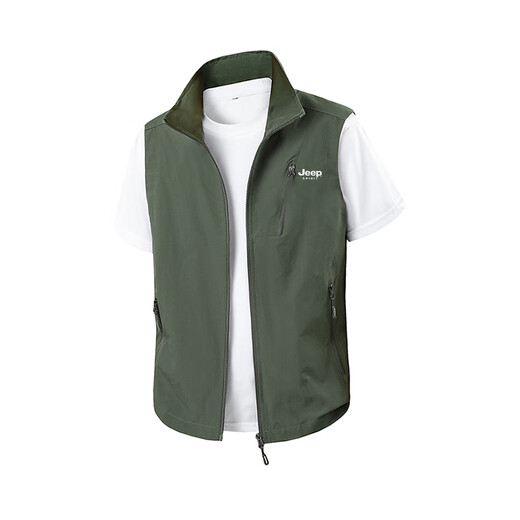 Jeep Spirit Jeep Vest Мужской весна и осенний рукавиц. Случайный жилет.