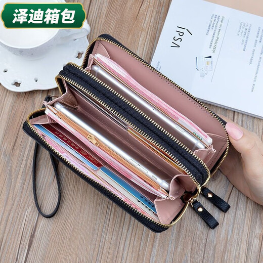 Yunluo Qixi Large Capacity Wallet Women's Long Student Clutch Double Zipper Korean Style Ladies Key Mobile Phone Bag Diamond Clutch Taro Purple Upgraded Large Capacity Upgraded Large Capacity Inventory