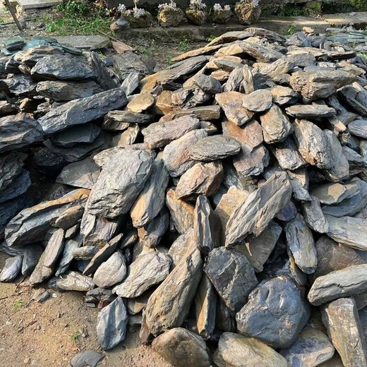 Pure natural stream stone fish tank landscaping stone flakes turtle basking back schist rockery terrace landscaping stone customized 5-10cm schist size matching