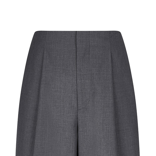 LESS [Same Model in Shopping Mall] 2025 Summer New Wool Casual Straight Cropped Pants Women 2P4E13660 011 Carbon Black XS