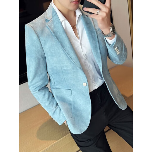 
Lilang men's clothing, anti-wrinkle-free, slim suit, spring and autumn thick suede suit, British-sensing men's jacket, 9928 yellow XL, suitable for 139Jin [Jin equals 0.5 kg]