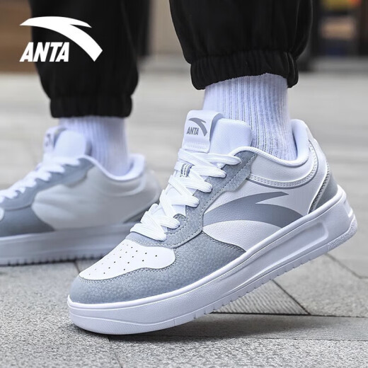 
Anta Air Force No. 1 men's shoes for spring and summer breathable new Korean style trendy thick-soled student running casual sports shoes -5 pure white/fog gray [recommended] 42