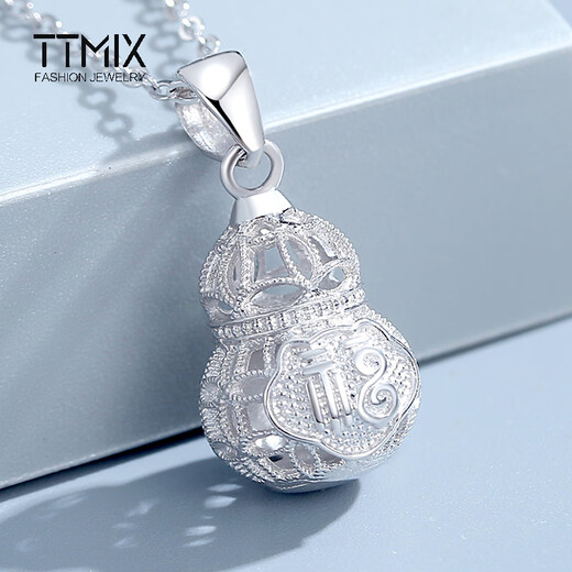 TTMIX Fu word gourd platinum pendant for women pt950 hollow coin pendant birthday gift for girlfriend 3.9-4.1g