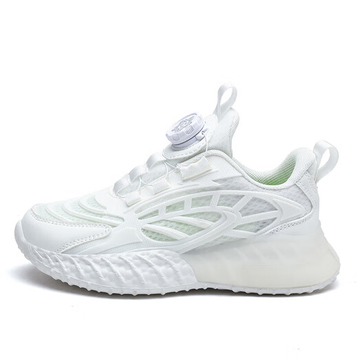 Weiße Schuhe für Kinder für Jungen und Mädchen im Frühling und Sommer Neues Single-Net Atmungsaktives Studenten Campus Performance Leichte weiße Turnschuhe weiß [A9909] Mesh atmabable Größe 37